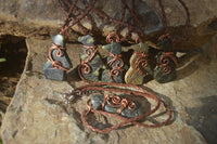 Polished Ancient Eagle Copper Wire Wrapped Pendants x 6 From Zimbabwe - Toprock Gemstones and Minerals