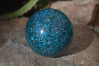 Polished Chrysocolla Conglomerate Spheres x 2 From Congo - Toprock Gemstones and Minerals