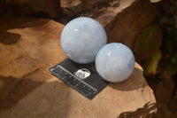 Polished Blue Calcite Sphere-Balls x 4 From Madagascar - Toprock Gemstones and Minerals