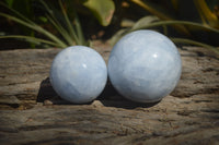 Polished Blue Calcite Sphere-Balls x 4 From Madagascar - Toprock Gemstones and Minerals