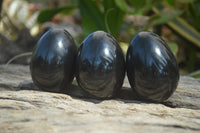 Polished Black Basalt Points & Eggs x 6 From Antsirabe, Madagascar - Toprock Gemstones and Minerals