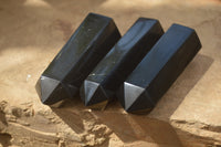 Polished Black Basalt Points & Eggs x 6 From Antsirabe, Madagascar - Toprock Gemstones and Minerals