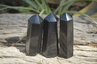 Polished Black Basalt Points & Eggs x 6 From Antsirabe, Madagascar - Toprock Gemstones and Minerals