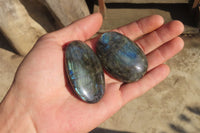 Polished Labradorite Palm Stones x 20 From Tulear, Madagascar - Toprock Gemstones and Minerals