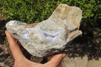 Natural Blue Lace Agate Geode Specimens x 2 From Nsanje, Malawi - Toprock Gemstones and Minerals