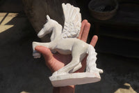 Polished White Marble Pegasus Carving x 1 From Zimbabwe - Toprock Gemstones and Minerals