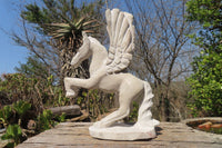 Polished White Marble Pegasus Carving x 1 From Zimbabwe - Toprock Gemstones and Minerals