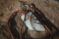 Polished Blue Smithsonite Copper Wire Wrapped Pendants x 6 From Congo - Toprock Gemstones and Minerals