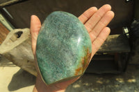 Polished Green Fuchsite Quartz Standing Free Forms x 2 From Madagascar - Toprock Gemstones and Minerals