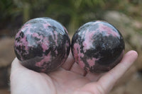 Polished Rhodonite Sphere-Balls x 3 From Ambindavato, Madagascar - Toprock Gemstones and Minerals
