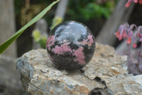 Polished Rhodonite Sphere-Balls x 3 From Ambindavato, Madagascar - Toprock Gemstones and Minerals