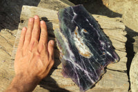 Polished Watermelon Fluorite Slice x 1 From Uis, Namibia - Toprock Gemstones and Minerals