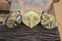 Polished Leopard Stone Cat Faces x 3 From Zimbabwe - Toprock Gemstones and Minerals