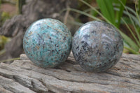 Polished Amazonite Sphere-Balls x 3 From Madagascar - Toprock Gemstones and Minerals