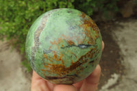 Polished Green Chrysoprase Sphere-Balls x 4 From Madagascar - Toprock Gemstones and Minerals