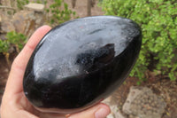 Polished Black Tourmaline Standing Free Form x 2 From Madagascar - Toprock Gemstones and Minerals