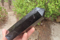 Polished Black Basalt Point-Prisms x 6 From Antsirabe, Madagascar - Toprock Gemstones and Minerals