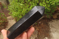 Polished Black Basalt Points -Prisms x 6 From Madagascar - Toprock Gemstones and Minerals