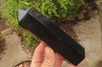 Polished Black Basalt Points -Prisms x 6 From Madagascar - Toprock Gemstones and Minerals