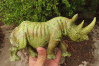Polished Leopard Stone Rhino Carving x 1 From Zimbabwe - Toprock Gemstones and Minerals