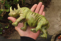 Polished Leopard Stone Rhino Carving x 1 From Zimbabwe - Toprock Gemstones and Minerals