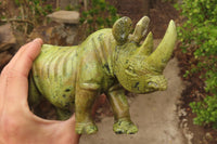 Polished Leopard Stone Rhino Carving x 1 From Zimbabwe - Toprock Gemstones and Minerals