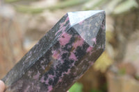 Polished Rhodonite Point-Prisms x 3 From Ambindavato, Madagascar - Toprock Gemstones and Minerals
