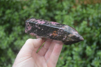 Polished Rhodonite Point-Prisms x 3 From Ambindavato, Madagascar - Toprock Gemstones and Minerals