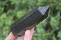 Polished Black Basalt Point-Prisms x 6 From Antsirabe, Madagascar - Toprock Gemstones and Minerals