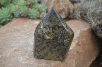 Polished Dragon Bloodstone Point-Prisms x 2 From South Africa - Toprock Gemstones and Minerals