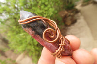 Polished Mixed Copper Wire Wrapped Pendants x 6 From South Africa - Toprock Gemstones and Minerals