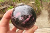 Polished Rhodonite Sphere-Ball x 2 From Ambindavato, Madagascar - Toprock Gemstones and Minerals