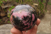 Polished Rhodonite Sphere-Ball x 2 From Ambindavato, Madagascar - Toprock Gemstones and Minerals