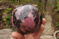 Polished Rhodonite Sphere-Ball x 2 From Ambindavato, Madagascar - Toprock Gemstones and Minerals