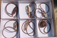 Polished Mixed Copper Wire Wrapped Pendants x 6 From Southern Africa - Toprock Gemstones and Minerals