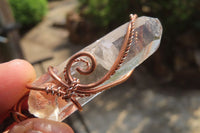 Polished Mixed Copper Wire Wrapped Pendants x 6 From Southern Africa - Toprock Gemstones and Minerals