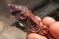 Polished Mixed Copper Wire Wrapped Pendants x 6 From Southern Africa - Toprock Gemstones and Minerals