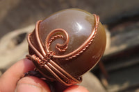 Polished Mixed Copper Wire Wrapped Pendants x 6 From Southern Africa - Toprock Gemstones and Minerals