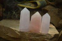 Polished Rose Quartz Points x 12 From Madagascar - Toprock Gemstones and Minerals