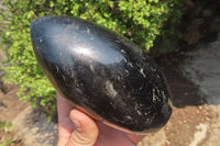 Polished Black Tourmaline Standing Free Form x 1 From Madagascar - Toprock Gemstones and Minerals