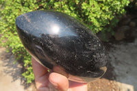 Polished Black Tourmaline Standing Free Form x 1 From Madagascar - Toprock Gemstones and Minerals