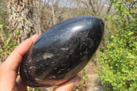 Polished Black Tourmaline Standing Free Form x 1 From Madagascar - Toprock Gemstones and Minerals