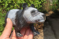 Polished Wonder Stone Panda Carvings x 2 From Zimbabwe - Toprock Gemstones and Minerals