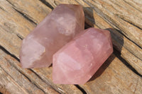 Polished Double Terminated Rose Quartz Points x 6 From Madagascar - Toprock Gemstones and Minerals