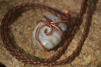 Hand Made Mixed Copper Wire Wrapped Pendants x 6 From Southern Africa - Toprock Gemstones and Minerals