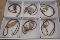 Hand Made Mixed Copper Wire Wrapped Pendants x 6 From Southern Africa - Toprock Gemstones and Minerals