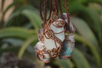Hand Made Mixed Copper Wire Wrapped Pendants x 6 From Southern Africa - Toprock Gemstones and Minerals