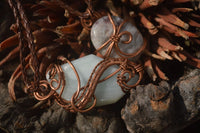 Hand Made Mixed Copper Wire Wrapped Pendants x 6 From Southern Africa - Toprock Gemstones and Minerals