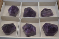 Polished Chevron Amethyst Points x 6 From Zambia - Toprock Gemstones and Minerals