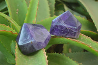 Polished Chevron Amethyst Points x 6 From Zambia - Toprock Gemstones and Minerals